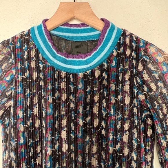 NEW Free People x Anna Sui Metallic Floral Stripe Maxi Dress, size XS/ S - Picture 4 of 8